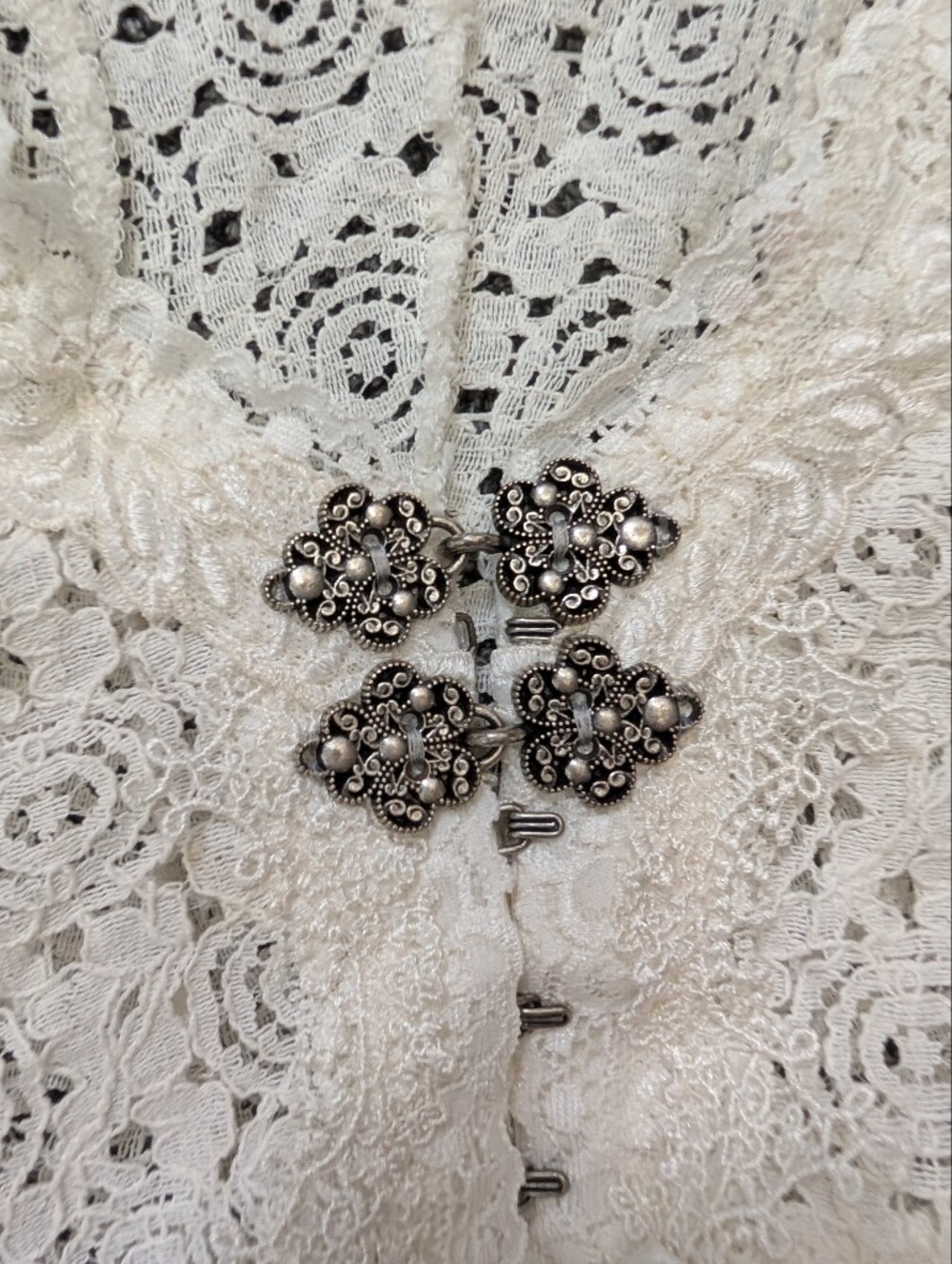 O.A.K Handmade Edwardian Lace Halloween Costume Blouse + Bustle Petticoat SZ SM - Picture 3 of 16